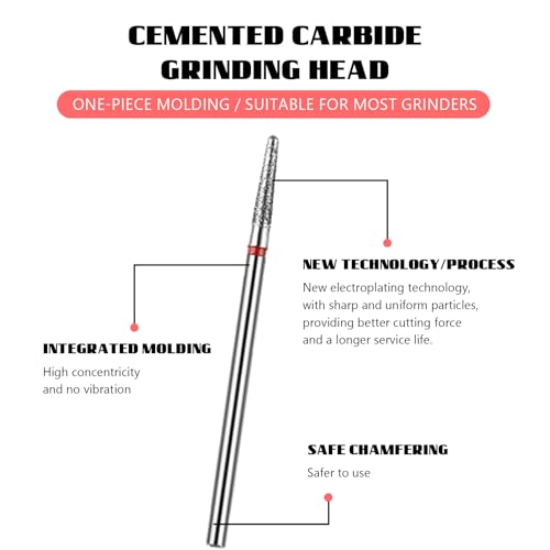 Nail Drill Bits, Diamond Cuticle Drill Bits for Electric Nail File, Cuticle Bits, Diamond Manicure Bits, Brocas para Drill Nails, 3/32 inch 30PCS Kit