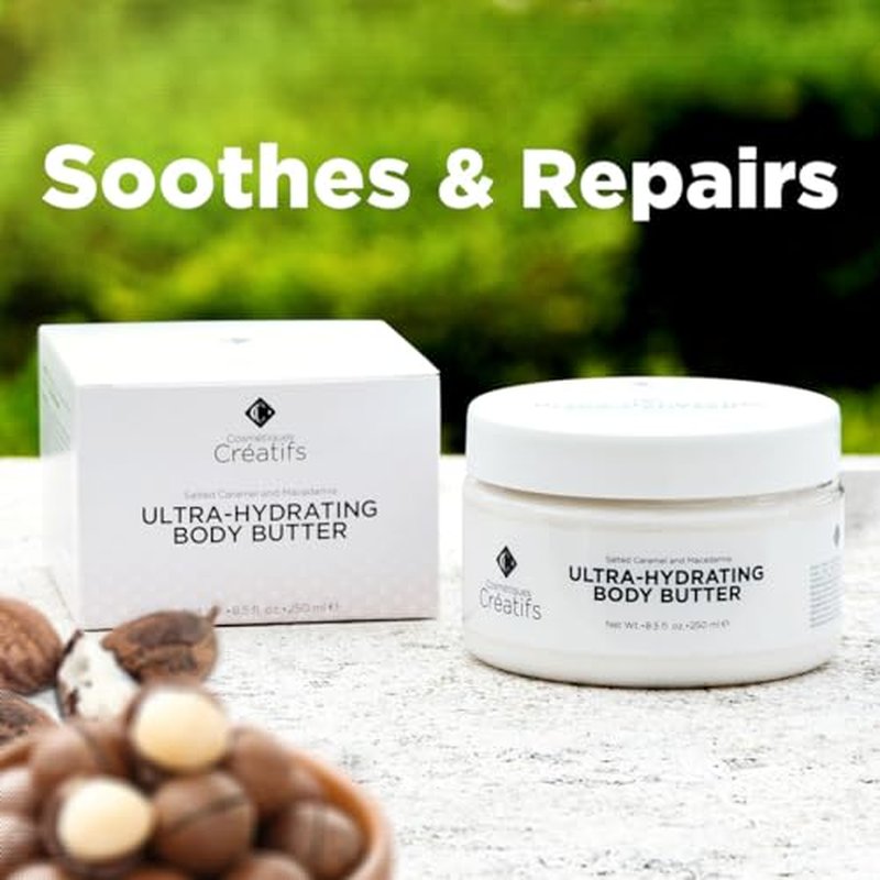 Ultra-Hydrating Body Butter with Shea Butter, 8.5 fl. oz., Salted Caramel and Macadamia Scent, Deep Moisturizing, Soothes, Repairs, and Nourishes Skin
