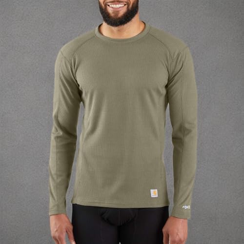 Carhartt Men's Base Force Midweight Classic Crew, Burnt Olive, 4X-Large