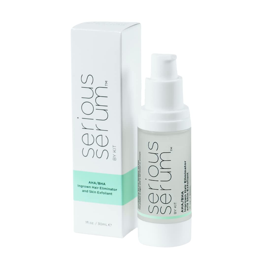 Serious Serum Exfoliating Ingrown Hair Serum – Glycolic, Lactic & Salicylic Acid Formula for Smooth Skin – Razor Bumps, Ingrown Hairs & Razor Burn – Hydrating Formula for Post-Shave & Waxing Care