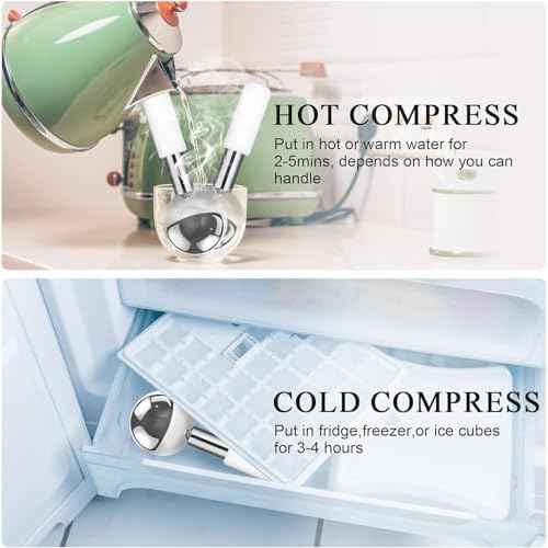 Ice Globes Stainless Steel Beauty Facial Massagers for Face & Eyes, Premium Unbreakable Stainless Steel Cryo Sticks for Beauty Routines, Facials Cold Rollers Cooling Globes(Silver,2Pack)