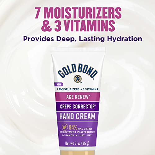 Gold Bond Age Renew Crepe Corrector Hand Cream, Replenishing & Smoothing Formula, 3 oz.