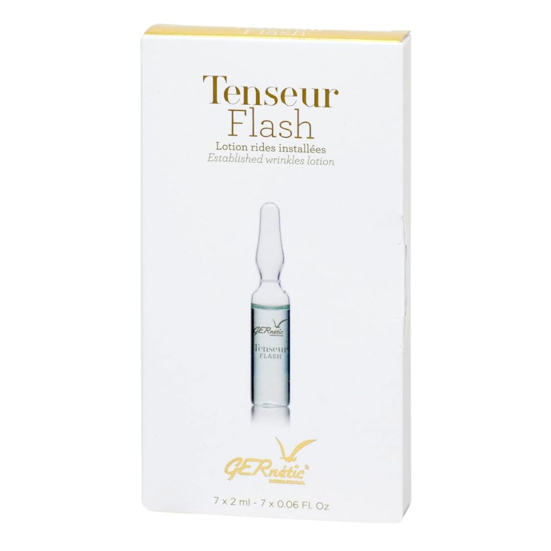 Gernetic Tenseur Flash Facial Ampoules - Intensive Lifting Treatment for Mature Skin | 7 x 2ml Vials