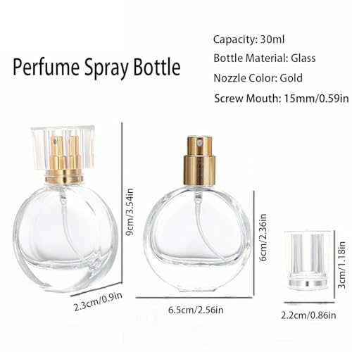 3 Pcs Perfume Bottle Atomizers,1 oz Refillable Fine Mist Sprayer Empty Fragrance Bottles Portable Travel Perfume Dispenser Containers for Essential Oil perfumery(30ml)