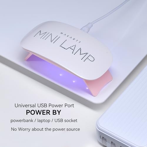 Makartt UV LED Nail Lamp: UV Light for Gel Nails, 6W Mini USB Portable Lamp Fast Drying Gel Polish Curing Light 60S Timer Dryer Manicure Salon Home DIY