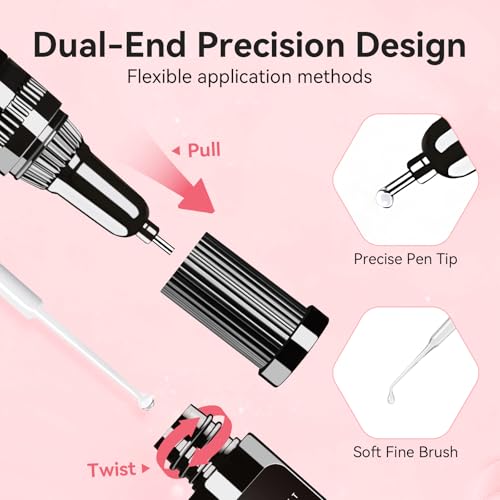 Makartt Nail Rhinestone Glue Set - Gel Nail Glue for Rhinestones, 3D Art Design Super Strong Adhesive for Charm Gems Jewel Crystal Beads Diamonds, 15ml & 8ml, Easy Use, Cured Need