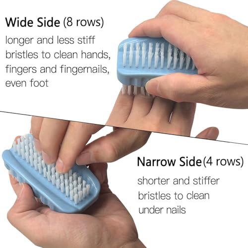 Nail Brush for Cleaning Fingernails Two Sided Hand Fingernail Scrub Brush Soft Stiff Nylon Bristles Nail Scrubber Brushes for Men Women Kids,2 PCS