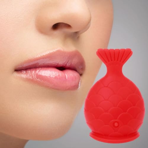 Generic Lip Enhancer Plumper Device,lip plumper device,fish lip plumper,Natural Pout Mouth Beauty Tool With Fish Design,Silicone Filler Plumper For Sexy Mouth, Natural Pout For Girls And Women, Red