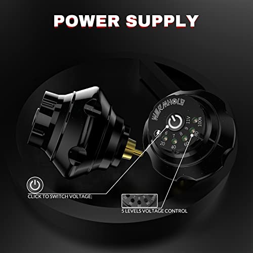 Wormhole Wireless Tattoo Machine Kit, Tattoo Gun with 1,050 mAh Capacity Power Supply- Tattoo Pen Kit WTK176(Purple+Black)