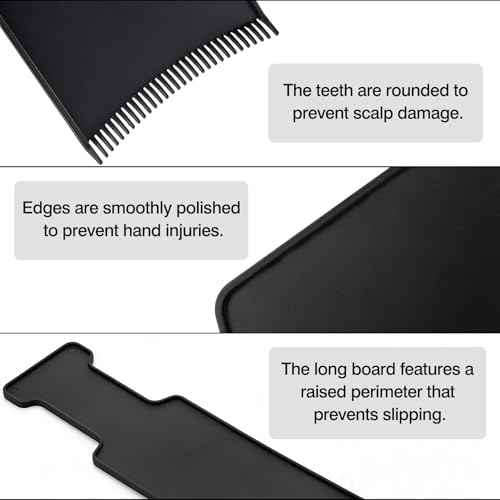 4-Piece Balayage Highlighting Kit - Black Nylon Combs & Brush for Salon & Home Use