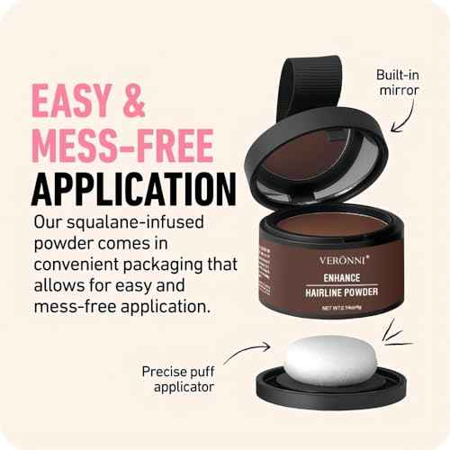 Hairline Powder Root Touch Up Hair Color, Instant Hairline Powder for Thinning Areas and Gray Hair Coverage, Natural and Non-greasy Root Cover up for Women and Men (Black, 03)