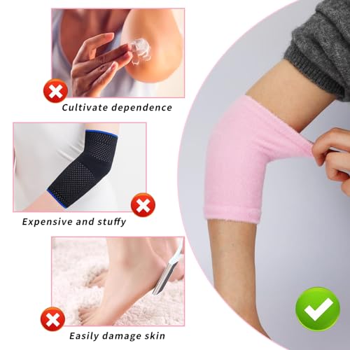 KALIONE 2 Pairs Elbow Moisturizing Sleeve Elbow Gel Cover Heel Socks Elbow Sleeves Elbow Pads for SPA Moisturizing Dry Cracked Skin Care