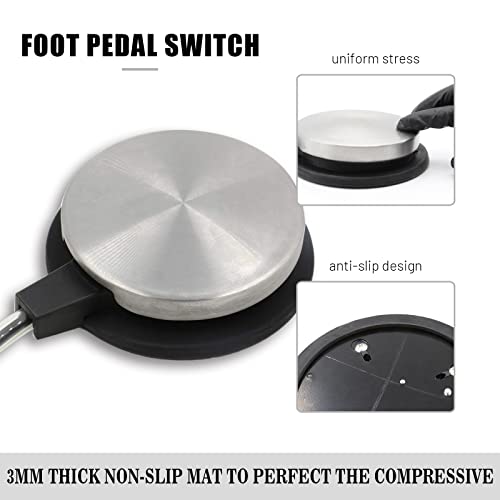 Tattoo Foot Pedal - Premium Tattoo Machine Pedal Switch 360 Degree Round Stainless Steel Foot Pedal with 6.5ft Silicon Soft Wire for Tattoo Machine Power Supply