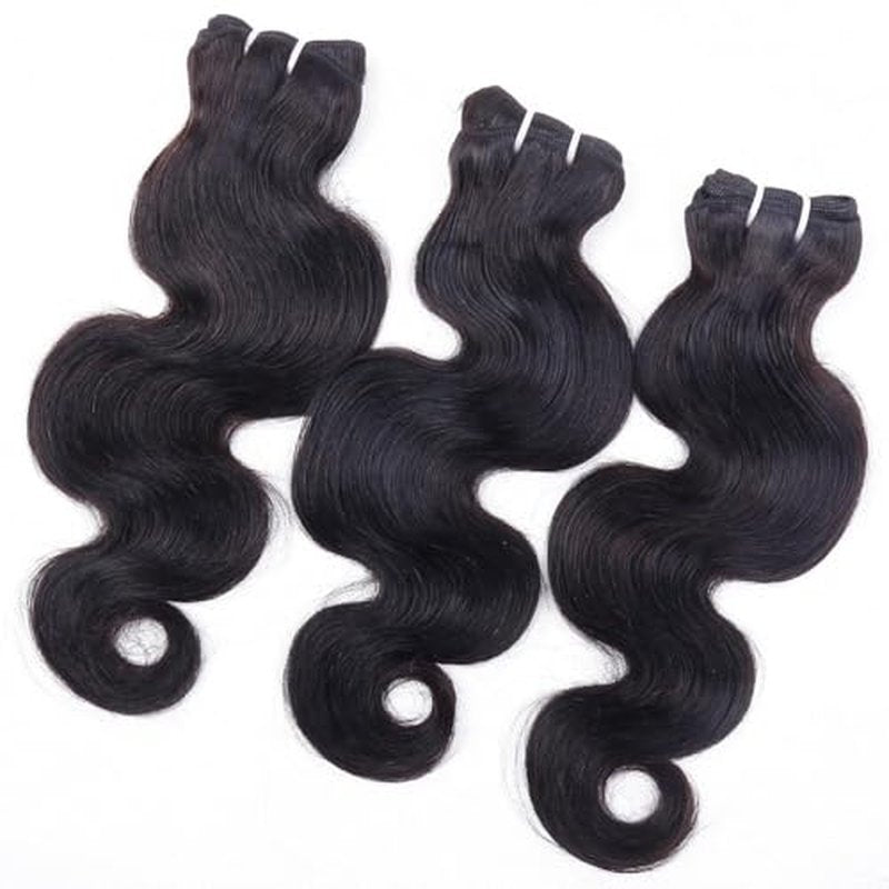 RESACA Body Wave 3 Bundles Human Hair Weave Weft Extentions Bundles for Women 24 26 28 Inch 100% Unprocessed Brazilian Virgin Human Hair (Nature Color Black)