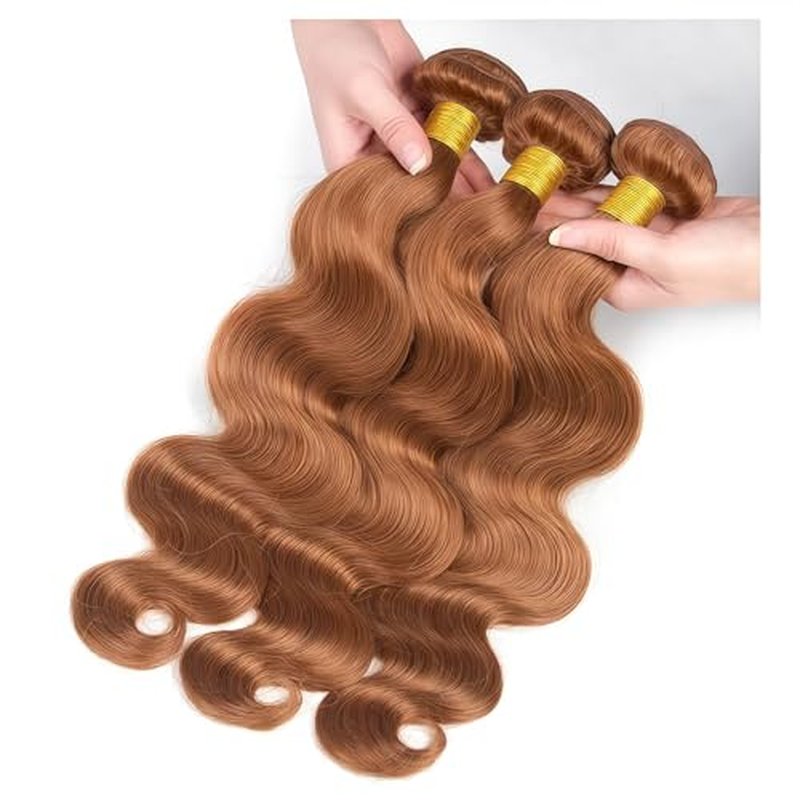 Brown Human Hair Bundles #30 Body Wave 26 28 30 Inch Brazilian Virgin Hair Double Weft Wet and Wavy No Tangle Hair Extensions for Women