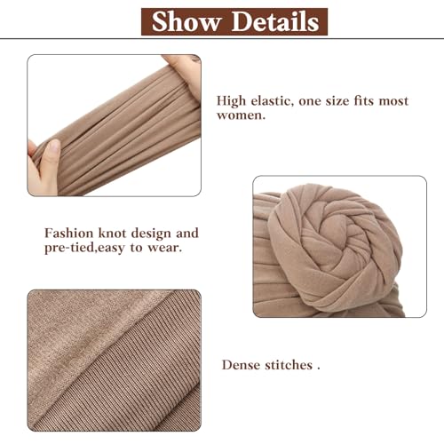 SATINIOR 4 Pieces African Headwrap Turban for Black Women Hair Bonnet Hair Wrap Head Scarf Headwrap Hat