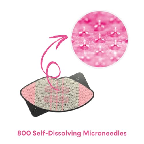 HyaluPlump Lips ? Innovative Two-Step Lip Care System Featuring 800 Self-Dissolving Microneedles made from Sodium Hyaluronate, Niacinamide, and Peptides for Hydrated, Plump Lips