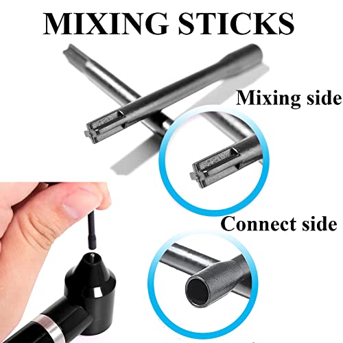 Tattoo Ink Mixer Machine Kit - Yugui Pigment Stirrer with 100Pcs Mixing Sticks for Fast Color Mixing Make-up Eyebrow Microblading Equipemnt Tattoo Kit Supplies, Black