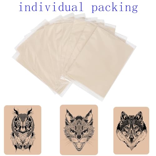 30PCS Tattoo Practice Skin with Transfer Paper Kit Includes 10PCS Tattoo Practice Fake Skin and 20PCS Transfer Stencil Paper for Beginners & Experienced Artists