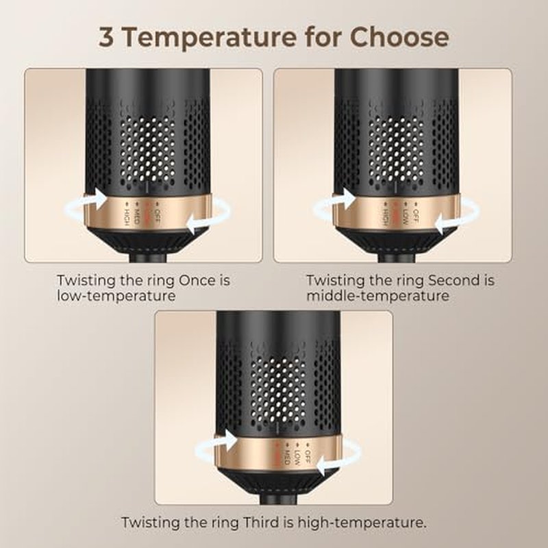 5 in 1 Hair Dryer Brush Set, Air Curler Wrap Hair Styler Blow Dryer Brush with 3 Temps, Upgrade Negative Ion Hot Air Brush Curling Brush Iron, Hair Styling Tools for Dry Curl Straighten