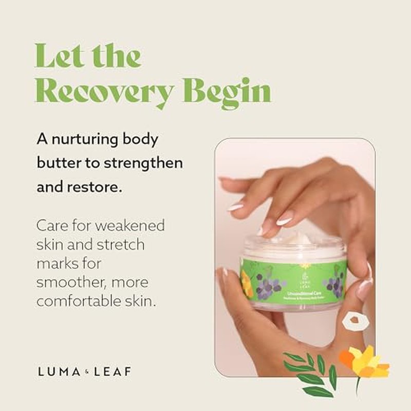 LUMA & LEAF Unconditional Care Whipped Body Butter ? 5 fl oz Natural Shea Butter Body Cream with Grapeseed Oil, Tasmanian Pepperberry & Vitamin E ? Ideal for Deep Hydration & Scar Repair