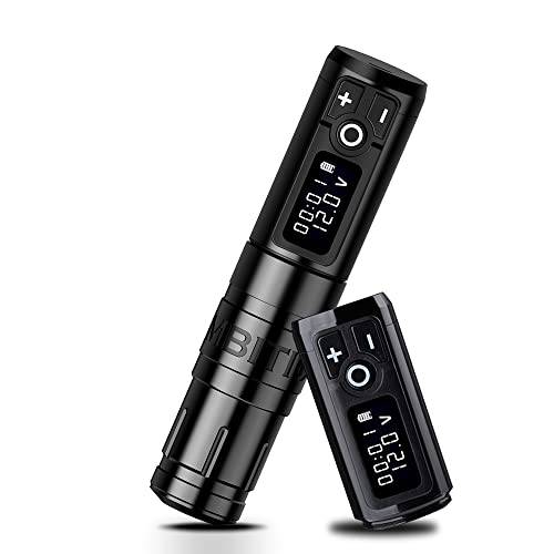 Ambition Storm Wand Tattoo Machine with Extra 2400mAh Battery Power - Rotary Tattoo Gun Cartridge Pen with Coreless Motor Digital LED Display for Professional and Beginners Tattoo Artists