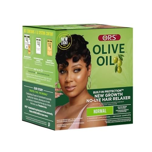 ORS Olive Oil Built In Protection New Growth No-Lye Hair Relaxer Normal Strength (Pack of 4)