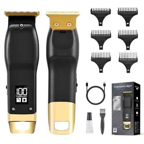 Beard Trimmer for Men - Rechargeable Men's Hair Clippers & Razor, Cordless Hair Trimmer for Face, Neck, Groin & Manscaping, Ideal Gift for Men, Black