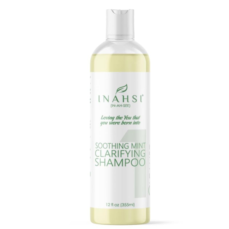 INAHSI Soothing Mint Clarifying Shampoo | Hair Products for Naturally Curly Hair, Men, Women, and Kids | Made in the USA, 12 oz