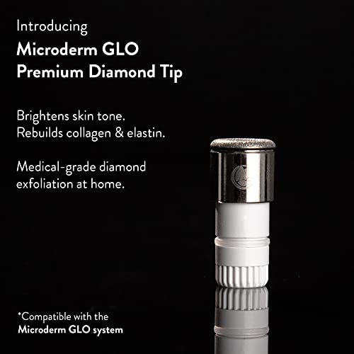 Microderm GLO Premium Diamond Microdermabrasion Tips by Microderm GLO - Medical Grade Stainless Steel Accessories, Patented Safe3D Technology, Safe for All Skin Types. (Premium)