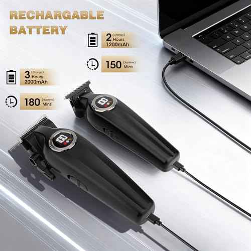 Karrte Professional Hair Clippers for Men£¬Barber Clippers and Trimmers Set£¬Electric Cordless Beards Trimmer with LED Display£¬Barber Kit and Grooming Set, Christmas Gift for Men