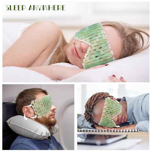 Jade Eye Mask - with Adjustable Strap for face 100% Natural Gemstone Jade Sleep Mask for Hot & Cold Anti Aging Therapy by LazyGa
