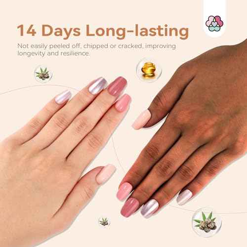 SAVILAND Nail Polish Set with Base Top Coat: Quick Dry 12 Classic Pink Nail Polish Non Gel Regular Nails Polish Kit with Castor Oil Toe Nail Lacquer Set for Women Nail Art 0.34 oz Fall Autumn