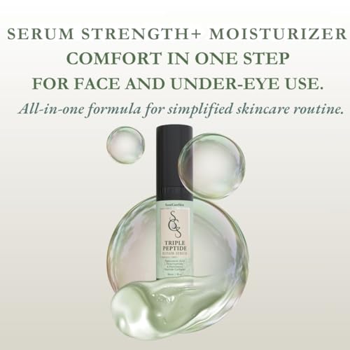 Next-Gen Bioactive Peptide + Marine Repair Serum ? Hydrating & Firming Face + Eye Moisturizer with Caffeine, Ceramides & Hyaluronic Acid | Anti-Aging & Sensitive-Skin Safe, 1 oz