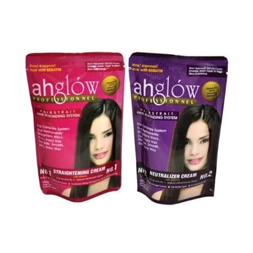 Hair Straightening and Rebonding System with KERATIN. Extra Strength Formula. The Complete System that Straightens Wavy, Curly, Frizzy Hair the Smooth, Silky, Shiny Way! 165 gram pouches