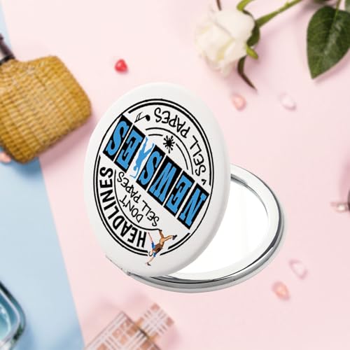 SEIRAA Musical Pocket Mirror Musical Gifts Headlines Don't Sell Papes Sell Papes Musical Compact Mirror (New sies)