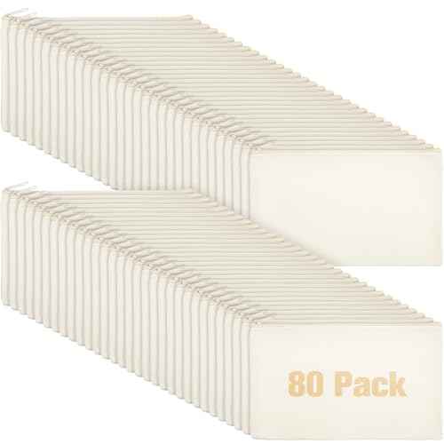 Reginary 80 Pack Canvas Zipper Makeup Bags Bulk Pencil Pouches Blank DIY Craft Canvas Cosmetic Bag Pouch with Zipper for Makeup Cosmetic Toiletry Stationary Storage(All Natural)