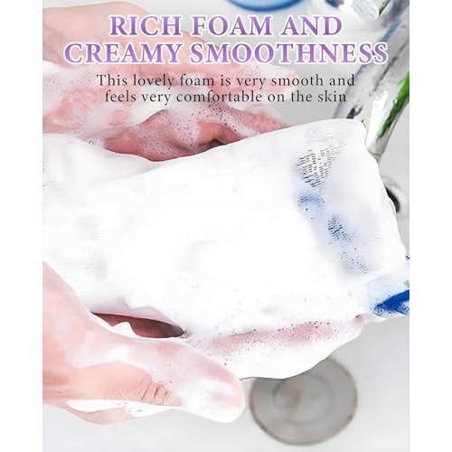 60PCS Mesh Soap Bags for Soap Bars, Shampoo Lather Net for Foaming & Drying for Shower Body Facial Cleaning