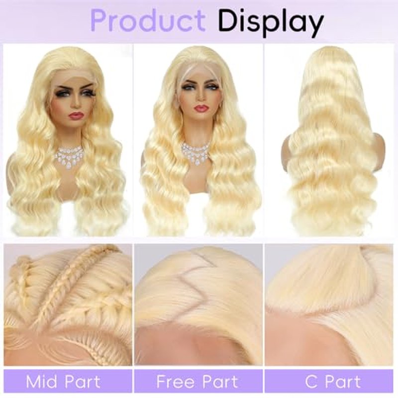 30 Inch 613 Lace Front Wig Human Hair 13x6 Blonde Wig Human Hair 200% Density Body Wave HD Blonde Lace Frontal Wigs Human Hair Pre Plucked Glueless