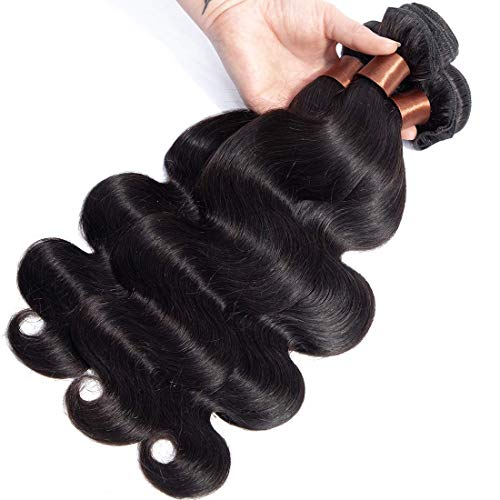 Indian Virgin Hair Body Wave Remy Human Hair 3 Bundles Weaves 100% Unprocessed Hair Extensions Natural Black Color 20 22 24Inch
