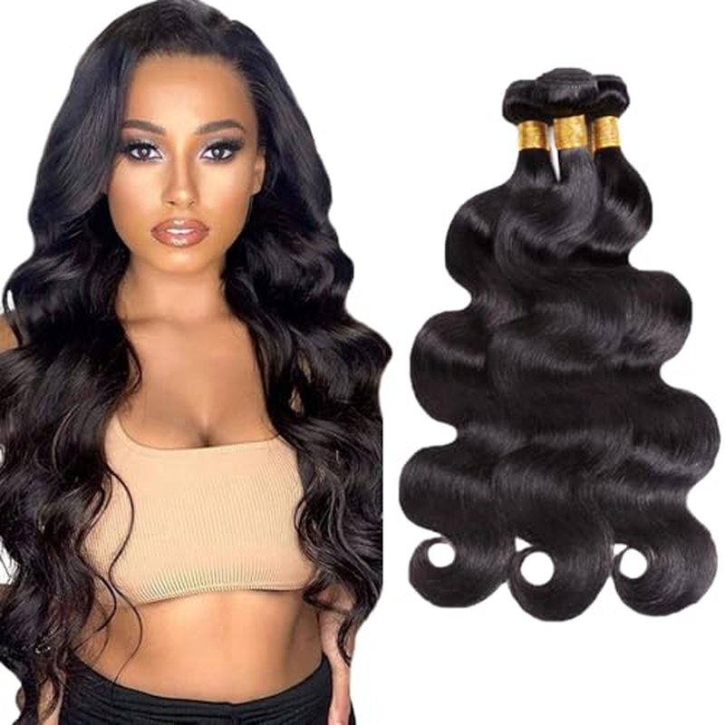 26 28 30 Inch Bundles Human Hair Color 1B Body Wave Bundles Mixed Length Peruvian Virgin Black Body Wave Bundle Hair Weave