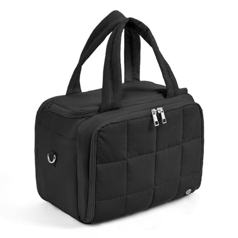 WESTBRONCO Toiletry Bag for Women with Jewelry Organizer, Lightweight Large Travel Toiletry Bag, Puffy Quilted Makeup Bag Organizer for Accessories, Essentials, Cosmetics, Toiletries