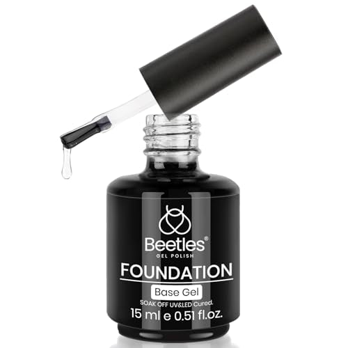 Beetles Gel Base Coat, 1Pcs 15ml Base Gel Nail Polish Upgraded Formula Long-Lasting Soak Off U V LED Lamp Needed DIY Home and Nail Salon Gifts for Women