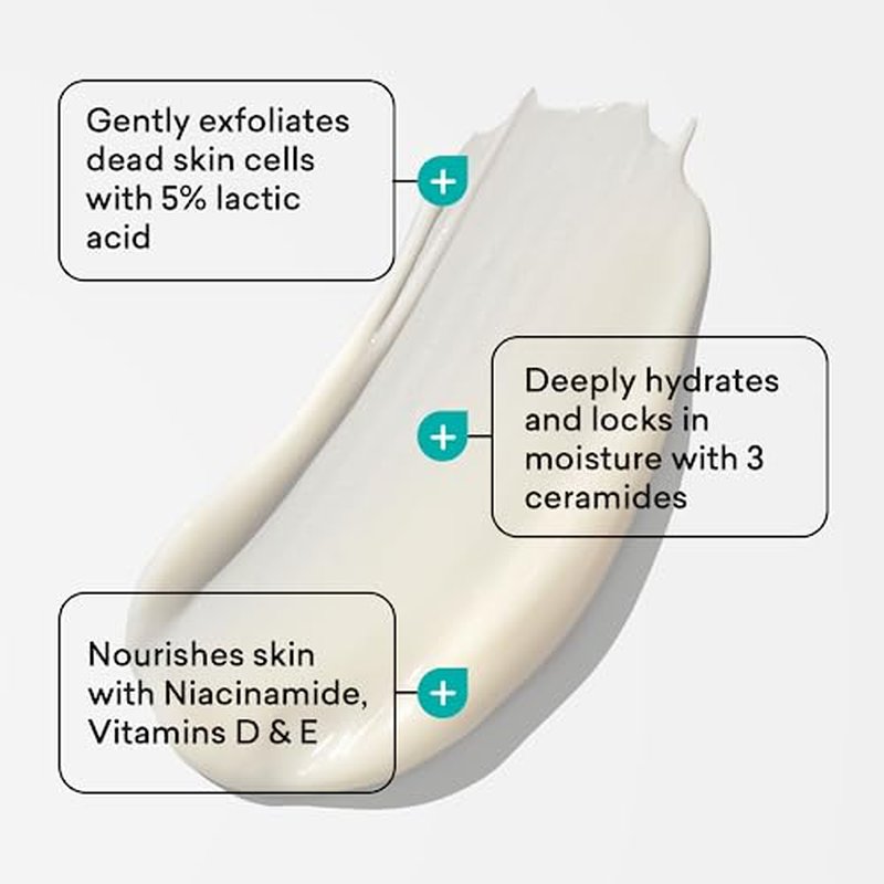 AmLactin Daily Nourish - Therapeutic Face and Body Lotion for Dry Skin - No-Scrub Exfoliator and Moisturizer with 5% Lactic Acid AHA, Safe for Sensitive Skin, 7.9 oz (Packaging May Vary)?