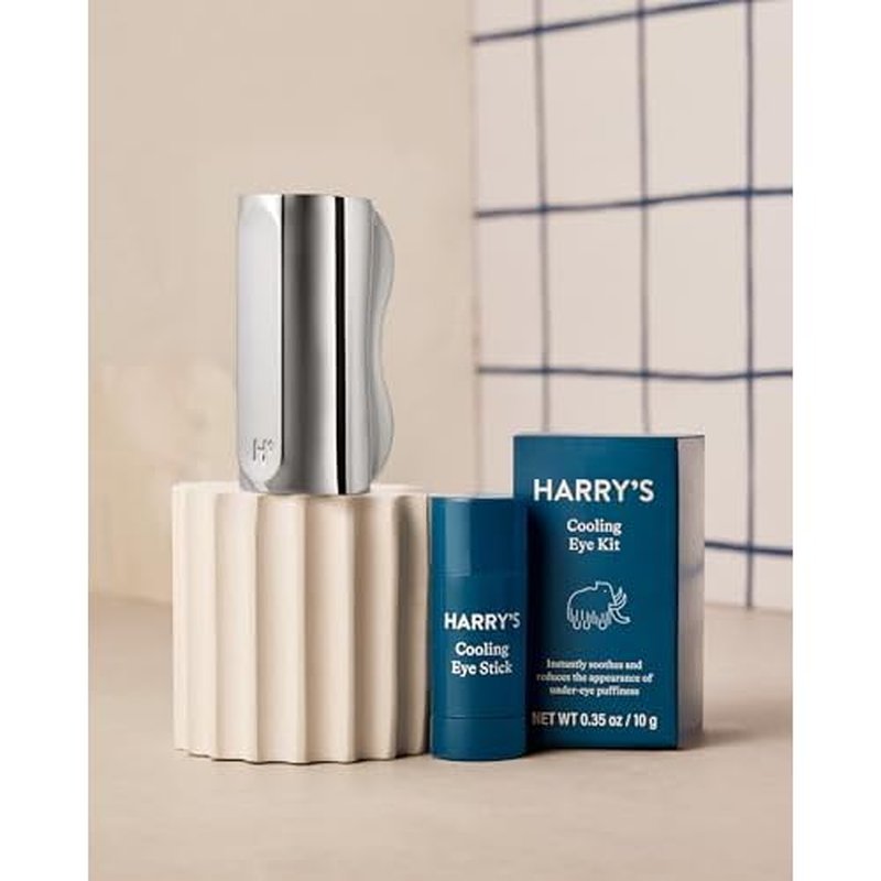 Harry's Cooling Eye Kit for Men - Gua Sha Depuffing Facial Massage Tool and 2 Cooling Eye Sticks