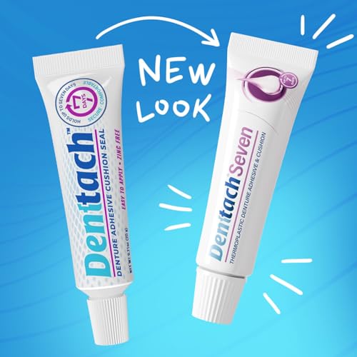 Denttach Seven Denture Adhesive, Thermoplastic Denture Adhesive, Cushion, Reliner for Upper and Lower Dentures, Comfortable, Secure Denture Grip for Up to 7 Days, Non Glue, Zinc Free