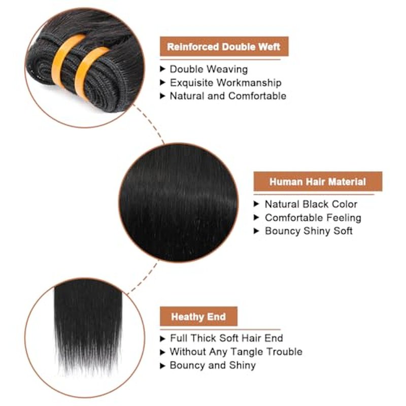 16A Raw Human Hair Bundles 100% Burmese Virgin Straight Bundles Human Hair, Sliky Boutique Extensions, Can Be Dyed and Restyled, Full Ends, Vertical Smooth (Straight 1 Bundle, 18 Inch)