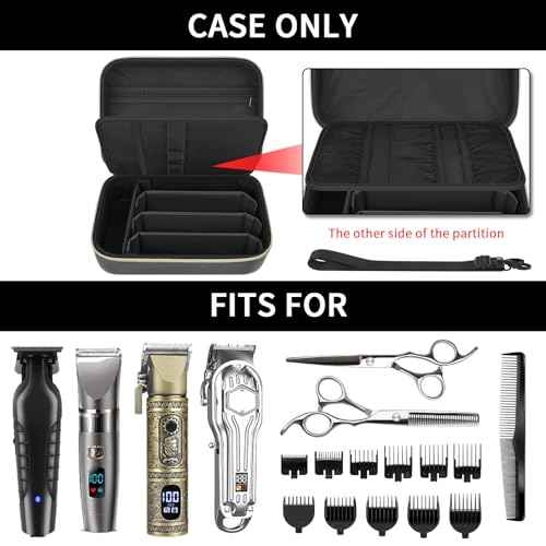 Barber Case for Hair Clippers Cutting Supplies, Trimmer Accessories Organizer for Wahl/ for Ufree/ for Andis Men Women Razor Grooming Kits, for Oneisal Dog Shaver- Washable Oilproof Travel Bag Only