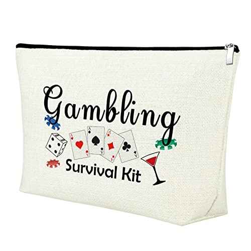 Lucky Casino Gift for Gambler Makeup Bag Casino Gamble Zipper Pouch Gift Gambler Gift Idea Casino Lovers Cosmetic Bag Christmas Birthday Retirement Gift for Gambler Friends Travel Makeup Pouch