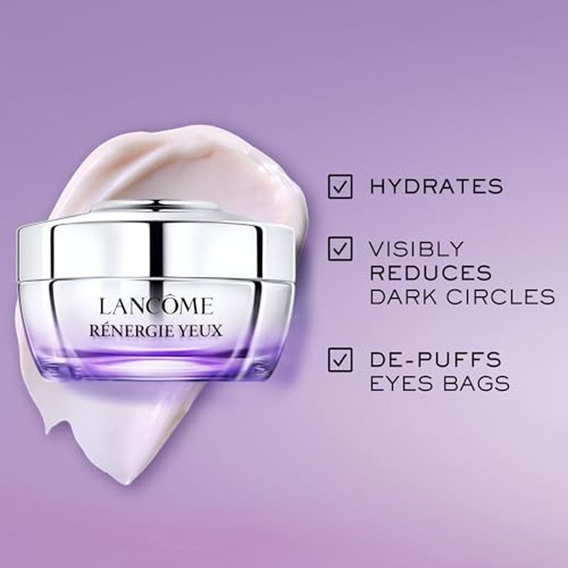Lanc?me R?nergie Lift Multi-Action Eye Cream with Hyaluronic Acid, Caffeine & Linseed Extract - Hydrating, Dark Circle Reducer, De-Puffing Eye Bag Treatment -0.5 Fl. Oz